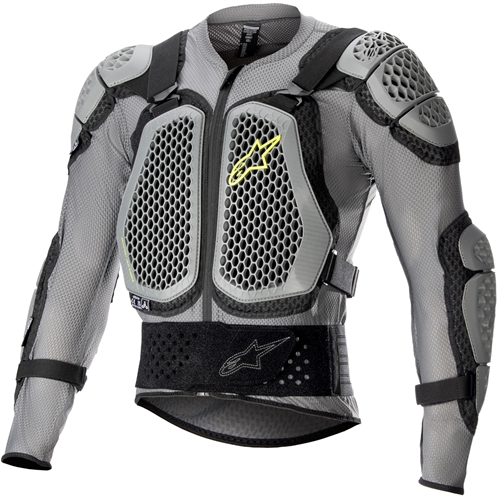 ALPINESTARS Protectievest Bionic Action V2, Protector harnas voor op de moto, Grijs-Zwart-Geel Fluo